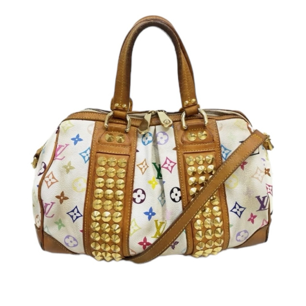 LOUIS VUITTON Monogram Multi Color Courtney MM Hand Bag White - Picture 2 of 9